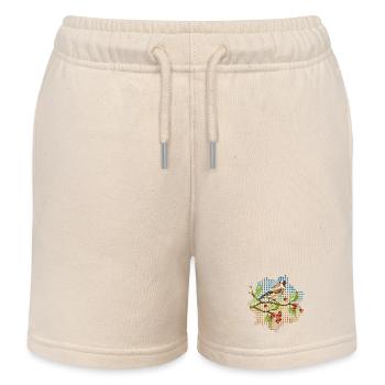 Bunter Vogel - Kinder Organic Joggingshorts Mini Bolter von Stanley/Stella - Natur - Vorne