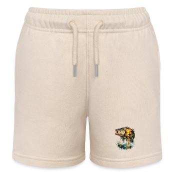 Riesiges Aquarell Sonnenuntergangsangeln - Kinder Organic Joggingshorts Mini Bolter von Stanley/Stella - Natur - Vorne