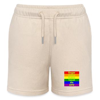 SOGAR MEINE KATZE HASST DIE AFD, NO AFD NO NZS  - Kinder Organic Joggingshorts Mini Bolter von Stanley/Stella - Natur - Vorne
