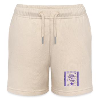 Little Explorer Big Dreams Keep Exploring - Kids Organic Sweat Shorts by Stanley/Stella - soft Ecru - Front