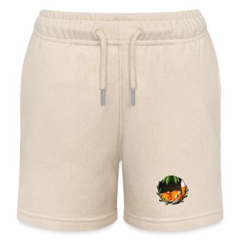 Sleeping fox in the green circle - Kids Organic Sweat Shorts by Stanley/Stella - soft Ecru - Front