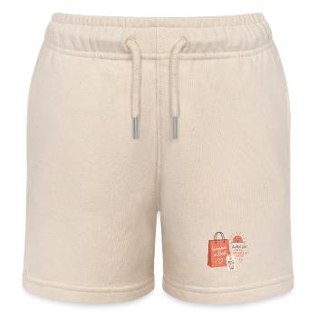 Verkäuferin in Rente – Aufgehende Sonne & Tasche - Kinder Organic Joggingshorts Mini Bolter von Stanley/Stella - Natur - Vorne