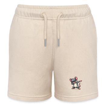 Dabbing Maus - Kinder Organic Joggingshorts Mini Bolter von Stanley/Stella - Natur - Vorne