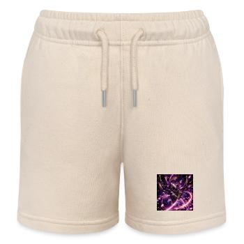 Kosmischer Samurai im Sternenwirbel - Kinder Organic Joggingshorts Mini Bolter von Stanley/Stella - Natur - Vorne