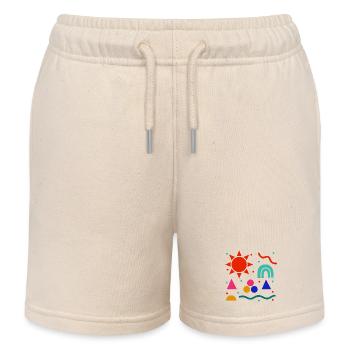 Lebendige Geometrie Sonnenfarben Muster - Kinder Organic Joggingshorts Mini Bolter von Stanley/Stella - Natur - Vorne