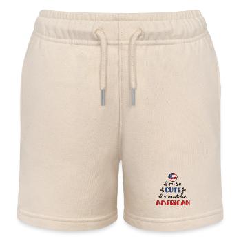Ich bin so süß, ich muss Amerikaner sein – Baby & Kids - Kinder Organic Joggingshorts Mini Bolter von Stanley/Stella - Natur - Vorne