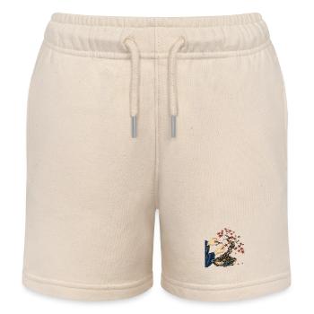Zen Bonsai Finger Work - Kids Organic Sweat Shorts by Stanley/Stella - soft Ecru - Front