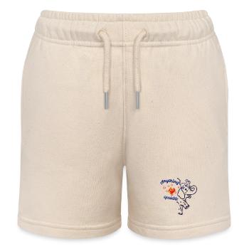 Alles ist möglich – Elefant und Maus - Kinder Organic Joggingshorts Mini Bolter von Stanley/Stella - Natur - Vorne