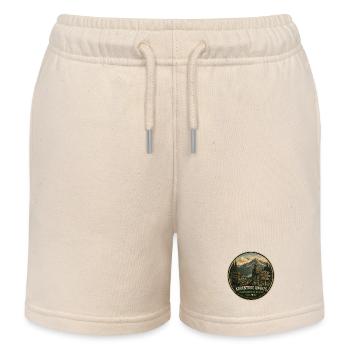 Abenteuer erwartet Vintage-Abenteuer-Grafik - Kinder Organic Joggingshorts Mini Bolter von Stanley/Stella - Natur - Vorne
