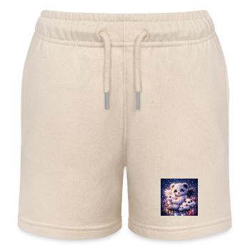 Himmlischer Nephalim‑Panda mit Wolkenbabys - Kinder Organic Joggingshorts Mini Bolter von Stanley/Stella - Natur - Vorne