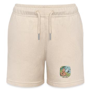 Wie du mir, so ich dir – Wurm angelt Angler - Kinder Organic Joggingshorts Mini Bolter von Stanley/Stella - Natur - Vorne