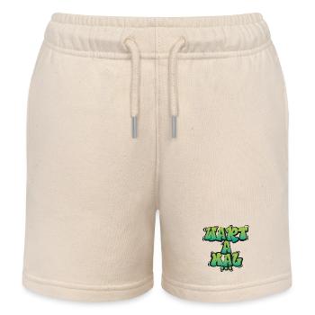 Wart A Mal – Funny Dialect Saying Design - Kids Organic Sweat Shorts by Stanley/Stella - soft Ecru - Front