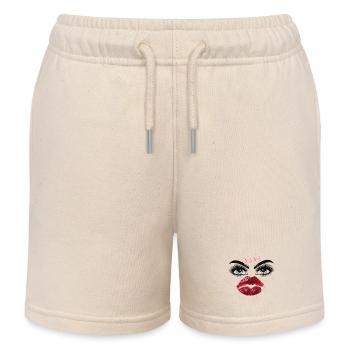 Kusslippen und Augen Glamour - Kinder Organic Joggingshorts Mini Bolter von Stanley/Stella - Natur - Vorne