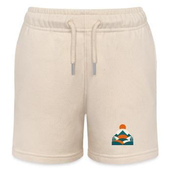 Minimalistisches Geo Landschafts Design  - Kinder Organic Joggingshorts Mini Bolter von Stanley/Stella - Natur - Vorne