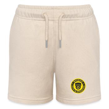 Warning CCTV Camera In Operation Sign - Kids Organic Sweat Shorts by Stanley/Stella - soft Ecru - Front