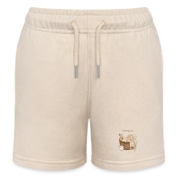 Knitting Club Stricken Cozy Hobby - Kids Organic Sweat Shorts by Stanley/Stella - soft Ecru - Front