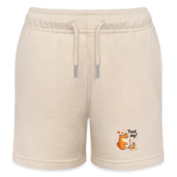 Treat Day! - Kids Organic Sweat Shorts by Stanley/Stella - soft Ecru - Front
