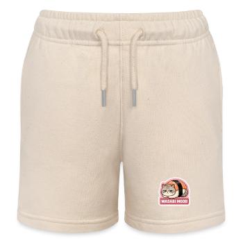 Angry Sushi Cat Salmon Nigiri Meme - Kids Organic Sweat Shorts by Stanley/Stella - soft Ecru - Front