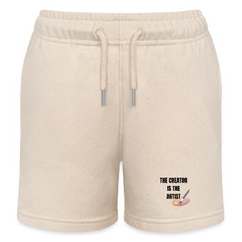 The Creator Is The Artist Graphic - Kids Organic Sweat Shorts by Stanley/Stella - soft Ecru - Front