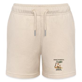 Forest Residents Fox Rabbit Forest Animals - Kids Organic Sweat Shorts by Stanley/Stella - soft Ecru - Front