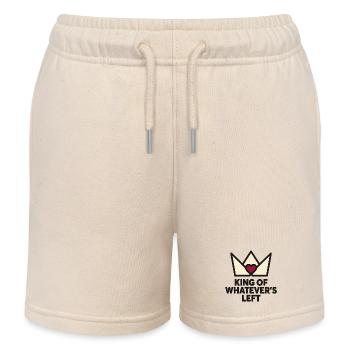Couple Humor KING OF WHATEVER'S LEFT - Kids Organic Sweat Shorts by Stanley/Stella - soft Ecru - Front
