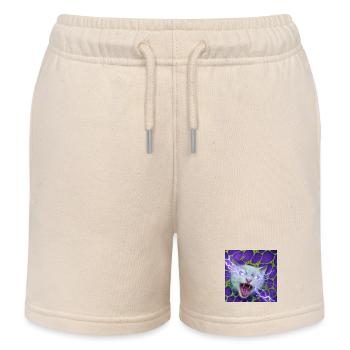 Neo cat - Kids Organic Sweat Shorts by Stanley/Stella - soft Ecru - Front