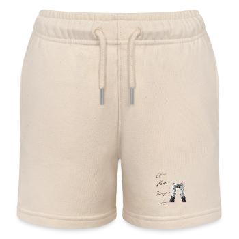 Life Is Better Through A Lens Vintage Camera Art - Kids Organic Sweat Shorts by Stanley/Stella - soft Ecru - Front