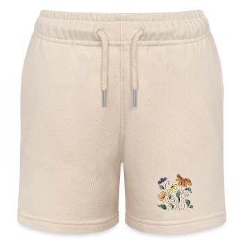 Flowers - Kids Organic Sweat Shorts by Stanley/Stella - soft Ecru - Front