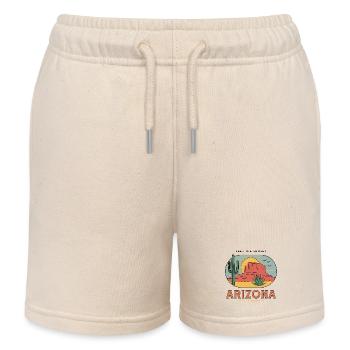 Retro Arizona Desert Sunset - Kids Organic Sweat Shorts by Stanley/Stella - soft Ecru - Front