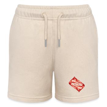 Dynamic Track - Red - Chaos Art - Kids Organic Sweat Shorts by Stanley/Stella - soft Ecru - Front