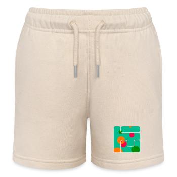Geometric Shapes Art Design - Kids Organic Sweat Shorts by Stanley/Stella - soft Ecru - Front