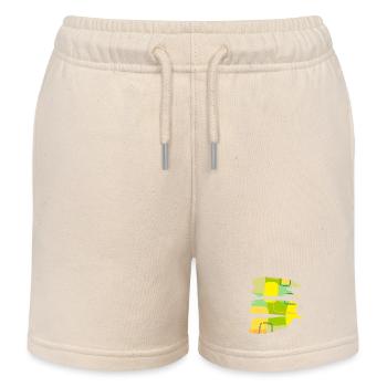 Casual Art - Abstract Color Shape Design - Kids Organic Sweat Shorts by Stanley/Stella - soft Ecru - Front