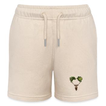 The Deer King - Kids Organic Sweat Shorts by Stanley/Stella - soft Ecru - Front