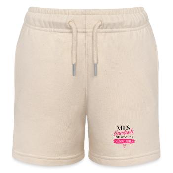Mes standards ne sont pas négociables - Short de jogging enfant bio Stanley/Stella - écru doux - Devant