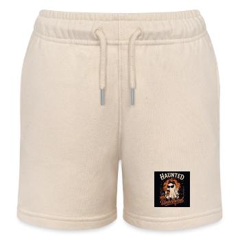 Haunted & Unbothered Halloween - Kids Organic Sweat Shorts by Stanley/Stella - soft Ecru - Front