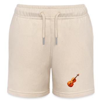 Violin - Kids Organic Sweat Shorts by Stanley/Stella - soft Ecru - Front