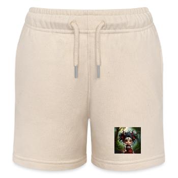 Gothic girl in forest - Kids Organic Sweat Shorts by Stanley/Stella - soft Ecru - Front
