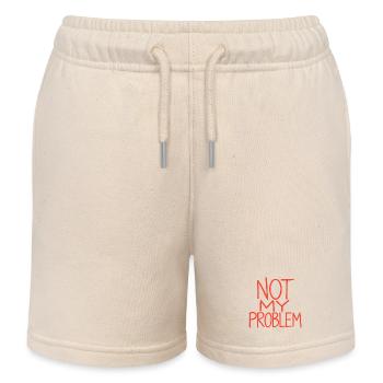 Not My Problem – Rote Handschrift - Kinder Organic Joggingshorts Mini Bolter von Stanley/Stella - Natur - Vorne