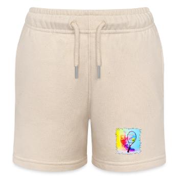 Farbenexplosion Tennisracket - Kinder Organic Joggingshorts Mini Bolter von Stanley/Stella - Natur - Vorne