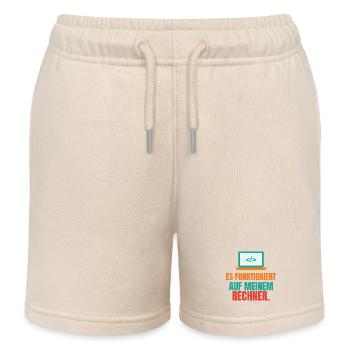 Es funktioniert auf meinem Rechner – IT Spruch - Kinder Organic Joggingshorts Mini Bolter von Stanley/Stella - Natur - Vorne