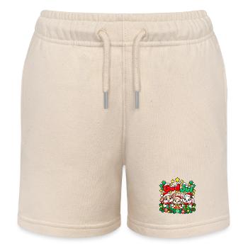 Frohe Weihnachten Kaninchen mit Geschenken - Kinder Organic Joggingshorts Mini Bolter von Stanley/Stella - Natur - Vorne