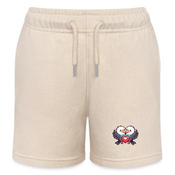Aigle Bande Dessinée Couple Amour - Short de jogging enfant bio Stanley/Stella - écru doux - Devant