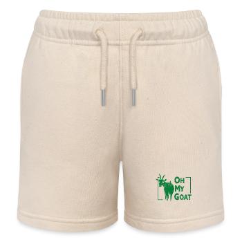 Goat - Buck - Goat - Farm - Zoo - Holiday - Kids Organic Sweat Shorts by Stanley/Stella - soft Ecru - Front