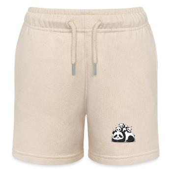 Niedlicher Panda Bambus Wald Tier Tierwelt für - Kinder Organic Joggingshorts Mini Bolter von Stanley/Stella - Natur - Vorne