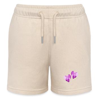 Herzen Verliebt Valentinstag - Kinder Organic Joggingshorts Mini Bolter von Stanley/Stella - Natur - Vorne