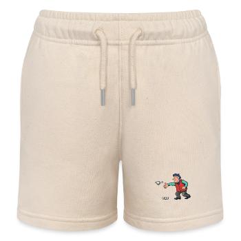 Franzose spielt Petanque für einen Petanque - Kinder Organic Joggingshorts Mini Bolter von Stanley/Stella - Natur - Vorne
