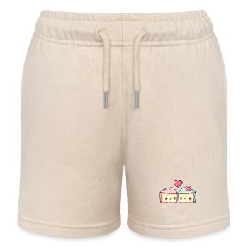 Cheesecake Couple Amour Gâteau Coeur Drôle - Short de jogging enfant bio Stanley/Stella - écru doux - Devant