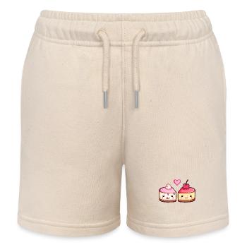 Gâteau Couple Gâteau Amour Coeur Drôle - Short de jogging enfant bio Stanley/Stella - écru doux - Devant