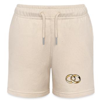 Wedding Rings Wedding - Kids Organic Sweat Shorts by Stanley/Stella - soft Ecru - Front