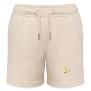 Wing Surfer Wingsurfing Retro Slide Wing - Kids Organic Sweat Shorts by Stanley/Stella - soft Ecru - Front